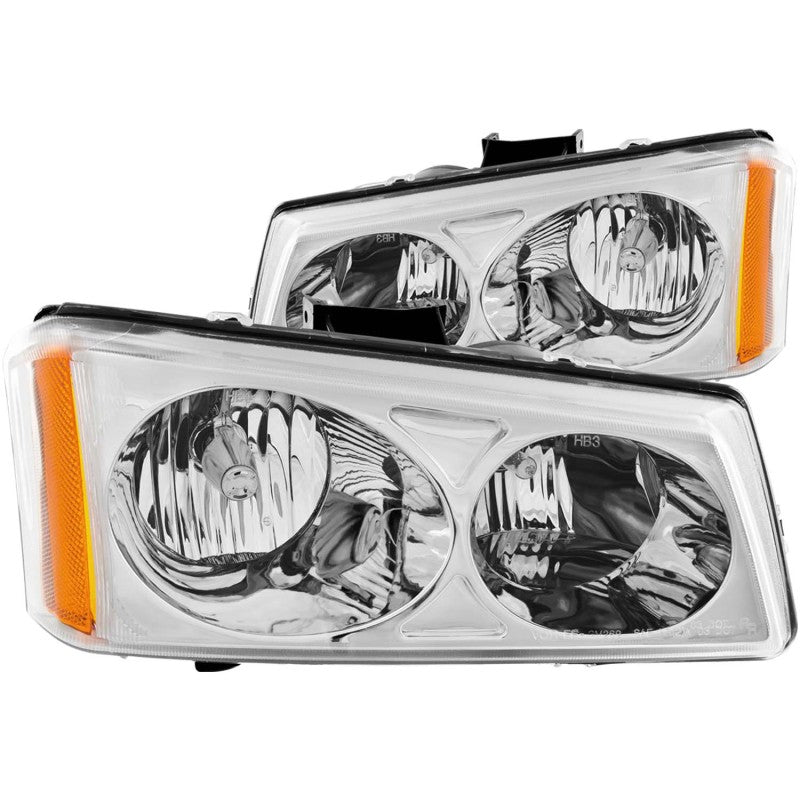 ANZO 111010 2006 fits Chevrolet 03-20 Silverado 1500 Crystal Headlights Chrome