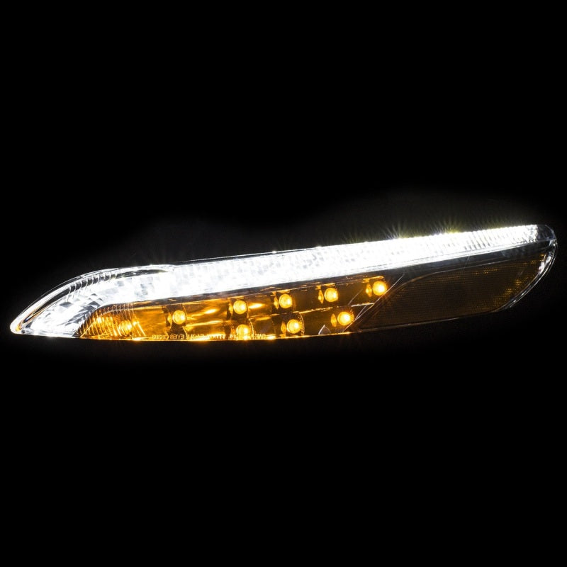 ANZO 511081 2016 fits Jeep 14-20 Cherokee LED Parking Lights Chrome w/ Amber Reflector