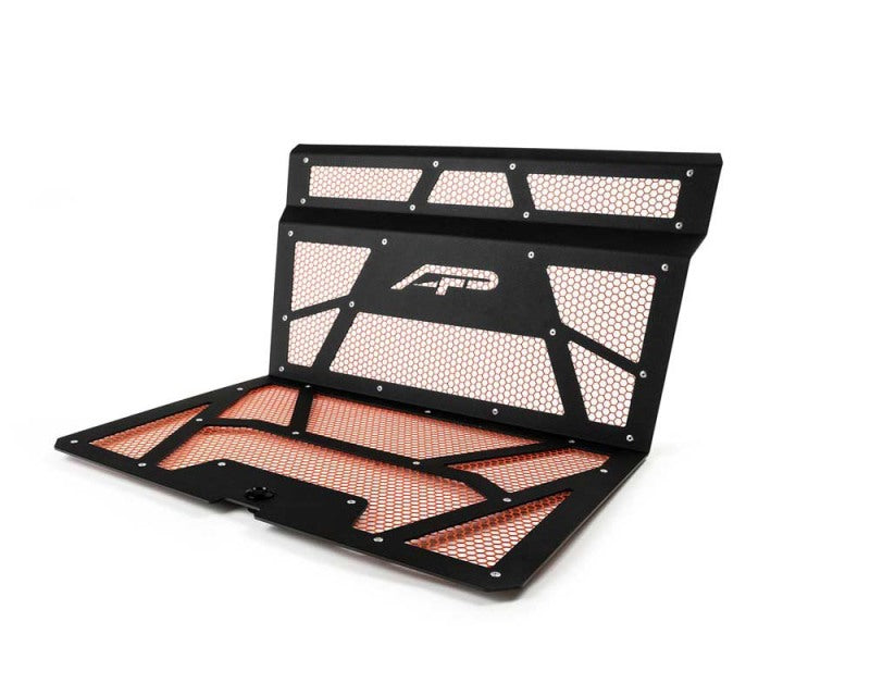 Agency Power AP-RZR-111-FMB-MOR fits Polaris 14-18 RZR XP 1000 / XP Turbo Vented Engine Cover - Matte Black/Orange Mesh