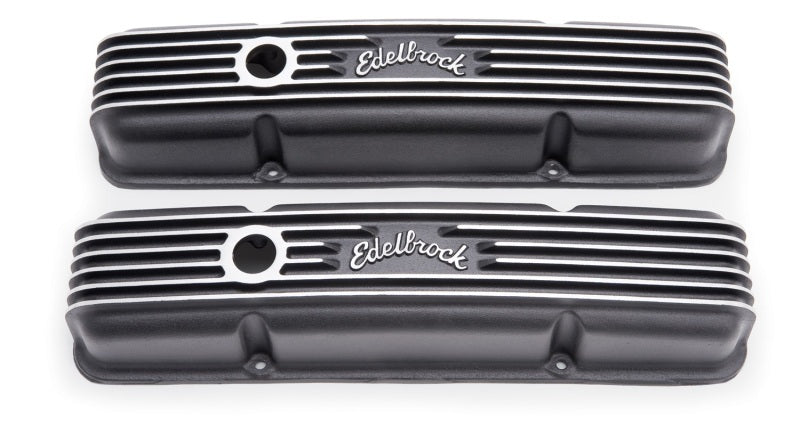 Edelbrock 41433 Valve Cover Classic Series fits Chevrolet 1959-1986 262-400 CI V8 Black