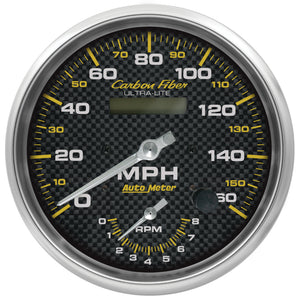 AutoMeter 4878 AutoMeter 160mph & 8k RPM Electirc Program 5in. Carbon Fiber Gauge Tach/Speedo