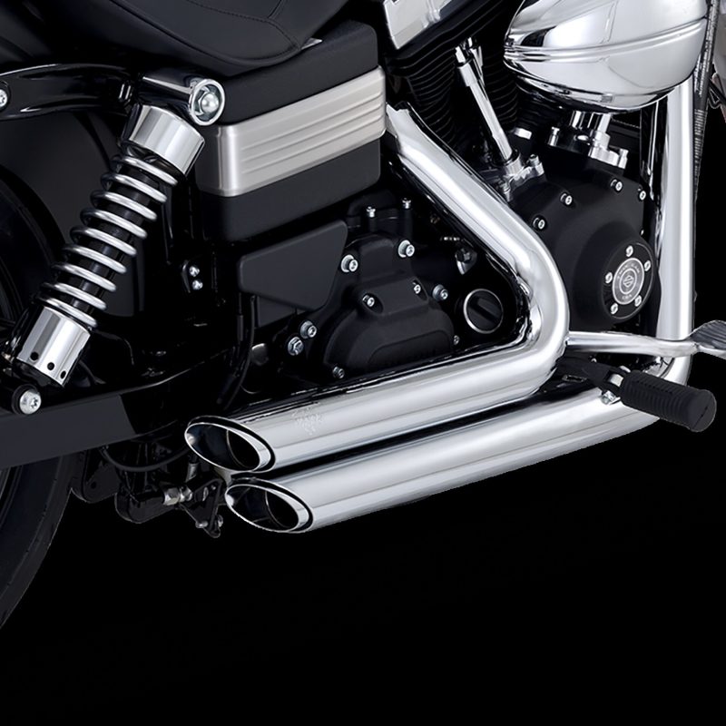 Vance 17327 & Hines HD Dyna 12-17 Shortshots Staggered Chrome PCX Full System Exhaust