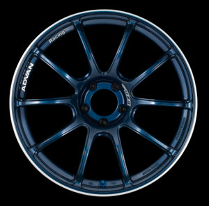 Advan YAZ5G35AE RZII 15x8.0 +35 4x100 Racing Indigo Blue and Ring Wheel