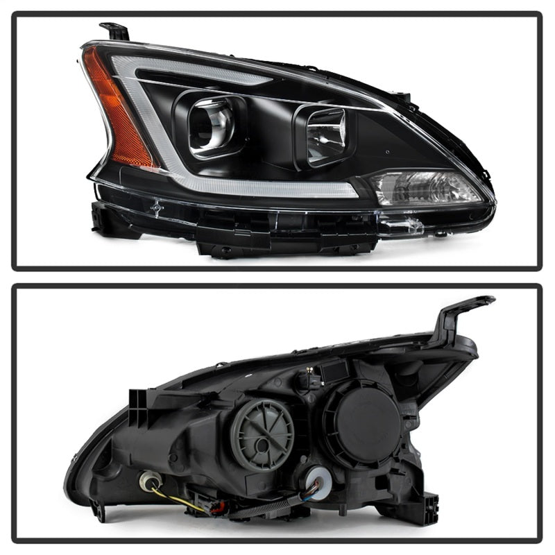 xTune 9042966 13-15 fits Nissan Sentra DRL LED Light Bar Halogen Projector Head