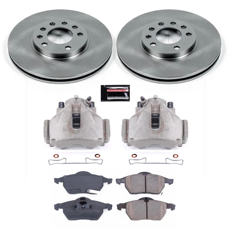 PowerStop KCOE834 fits Saab 99-03 9-3 Front Autospecialty Brake Kit w/Calipers
