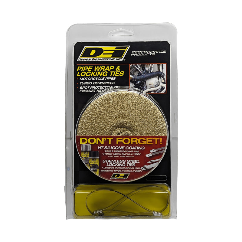 DEI  10122 Exhaust Wrap Kit - Pipe Wrap and Locking Tie - Tan
