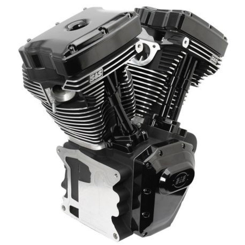 S&S 310-0900A Cycle 06-17 Dyna T124 Black Edition Long Block Engine - Wrinkle Bl
