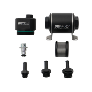 DeatschWerks 8-FFR-070-010K-38 DWFFR-X 70mm Billet Fuel Filter Regulator - 10 Micron with 3/8in Fittings