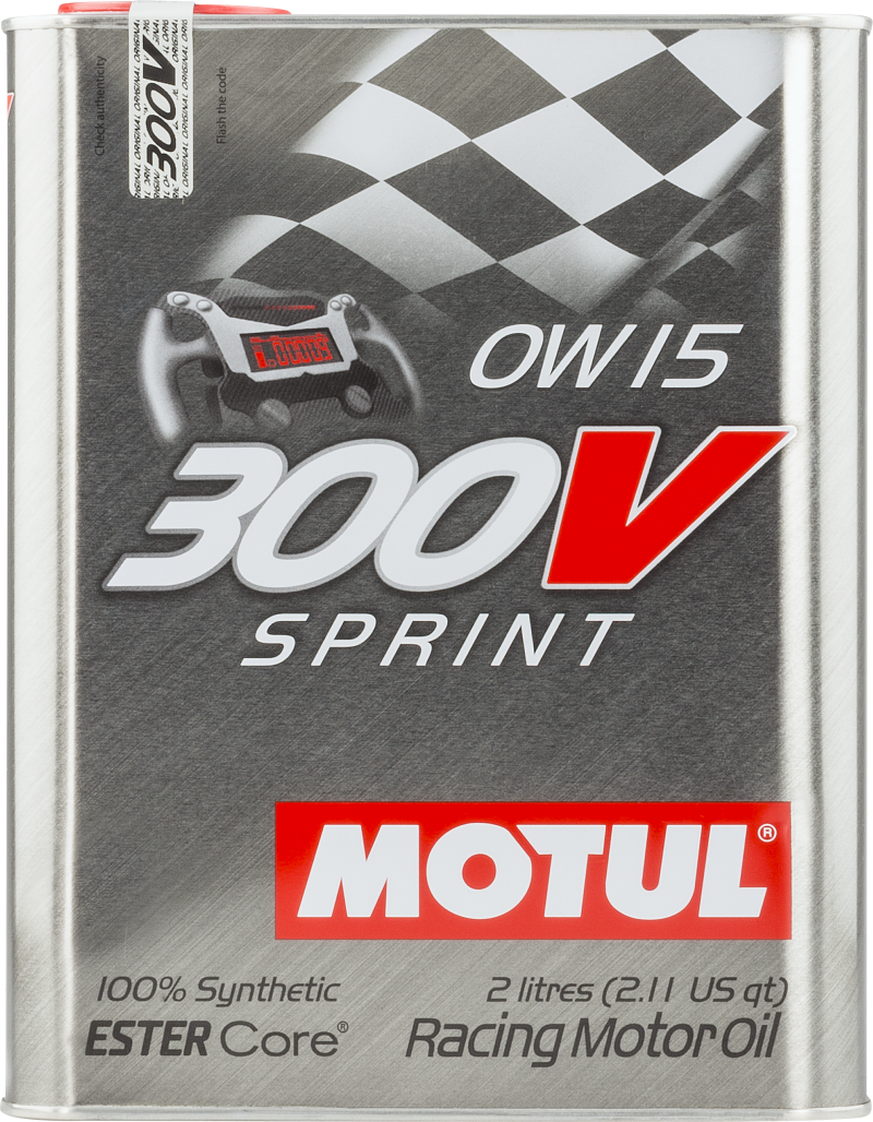 Motul 104238 2L Synthetic-ester Racing Oil 300V SPRINT 0W15