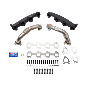 Wehrli WCF100174 01-04 Duramax LB7 Billet Exhaust Manifold & SS Up Pipes w/ Gaskets and ARP Hardware