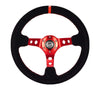 NRG RST-006S-RD RST-006S-RD Reinforced Steering Wheel Blk Leather/Red Stitch