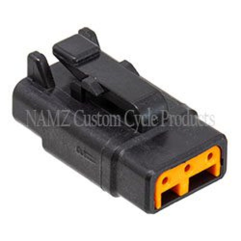 NAMZ MDP-3B Deutsch DTM 3-Position Plug w/3 Stamped Terminals & Wedgelock - Black (HD 741BK)