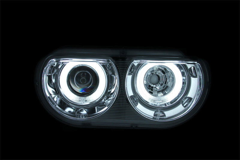 ANZO 121307 2014 fits Dodge 08-20 Challenger Projector Headlights w/ Halo Chrome (CCFL)