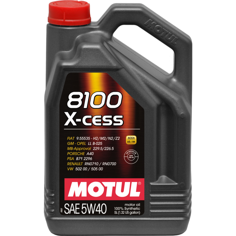Motul 110905 5L Synthetic Engine Oil 8100 5W-40 X-CESS Gen 2 - Case of 4