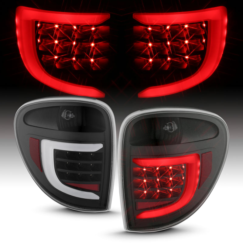 ANZO 311365 2007 fits Dodge 04-20 Grand Caravan LED Tail Lights w/ Light Bar Black Housing Clear Lens