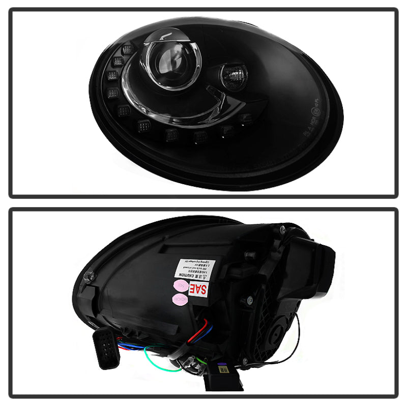 Spyder 5080929 fits Volkswagen 06-10 Beetle Projector Headlights DRL LED Black