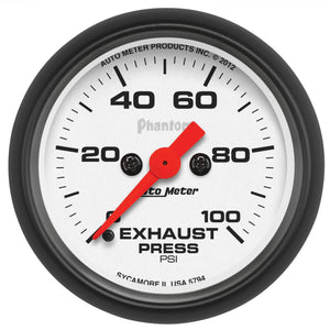 AutoMeter 5794 Autometer Phantom 2 1/16 100psi Digital Stepper Motor Exhaust Pressure Gauge