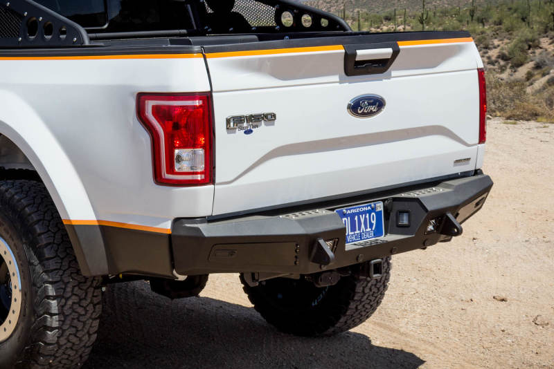 Addictive Desert Designs R157301280103 fits Ford 15-18 F-150 HoneyBadger Rear Bumper w/ Backup Sensor Cutouts