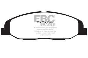 EBC DP21827 08-13 fits Cadillac CTS 3.0 Greenstuff Front Brake Pads