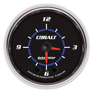 AutoMeter 6185 Autometer Cobalt 2-1/16in 12 Hour Analog Clock