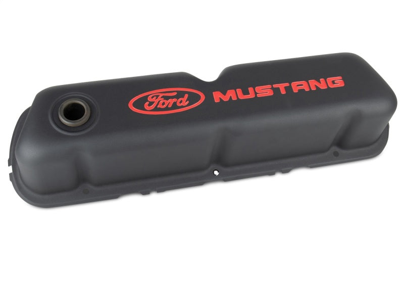 fits Ford 302-101 Racing Mustang Logo Black Crinkle Valve Cover