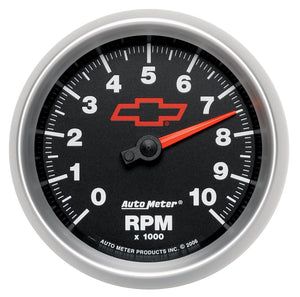AutoMeter 3697-00406 AutoMeter Gauge Tachometer 3-3/8in. 10K RPM In-Dash fits Chevy Red Bowtie Black