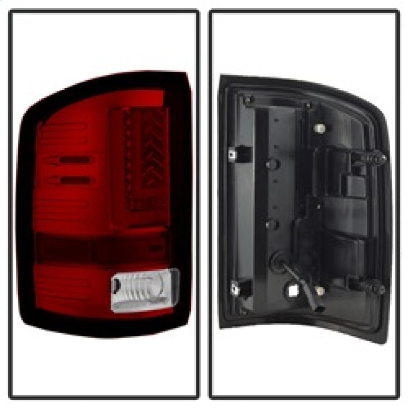 Spyder 5083807 fits GMC 16-20 Sierra 2017 Light Bar LED Tail Lights - Red Clear