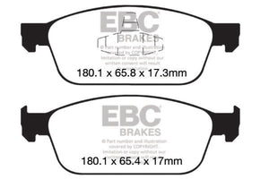EBC UD1668 12+ fits Ford Focus 2.0 Turbo ST Ultimax2 Front Brake Pads