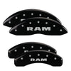 MGP 55005SRAMBK 4 Caliper Covers Engraved Front & Rear fits Ram Black Finish Sil