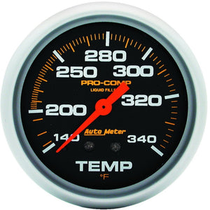 AutoMeter 5435 AutoMeter Gauge Temperature 2-5/8in. 140-280 Deg. F Liquid Filled Mech 8ft. Pro-Comp
