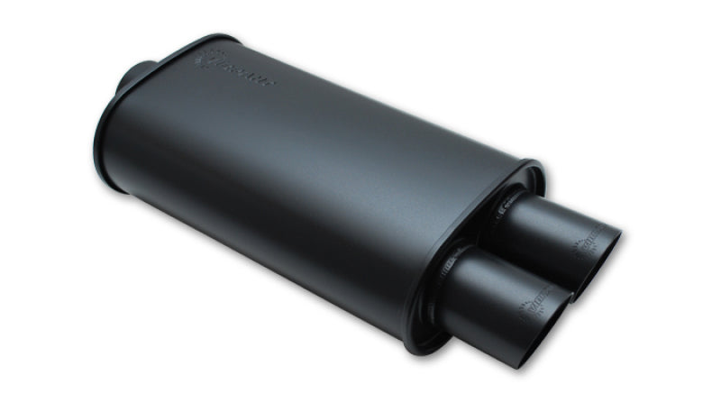 Vibrant 1148 Power FLAT BLACK Oval Muffler with Dual 3in Outlets - 2.5in inlet