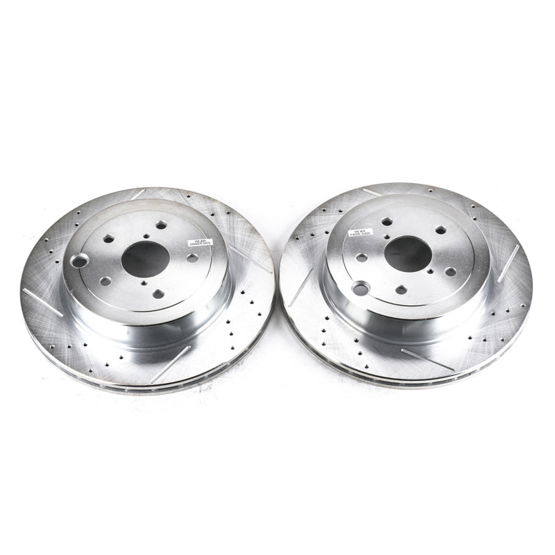PowerStop fits Subaru 08-14 Impreza Rear Evolution Drilled & Slotted Rotors -