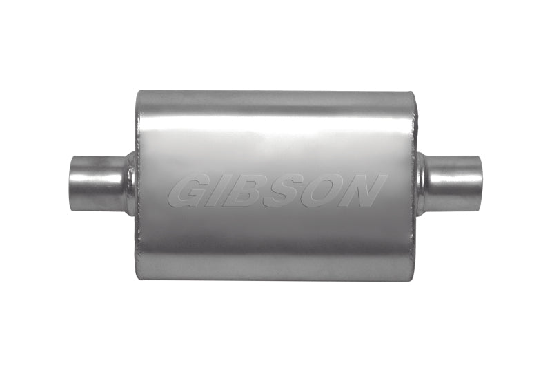 Gibson 55113S CFT Superflow Center/Center Oval Muffler - 4x9x13in/3in Inlet/3in Outlet - Stainless