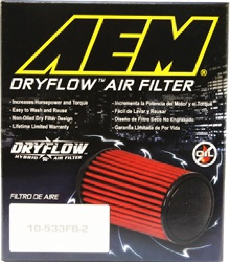 AEM 21-203D DryFlow Air Filter AIR FILTER ASSY 3in X 5in DRYFLOW