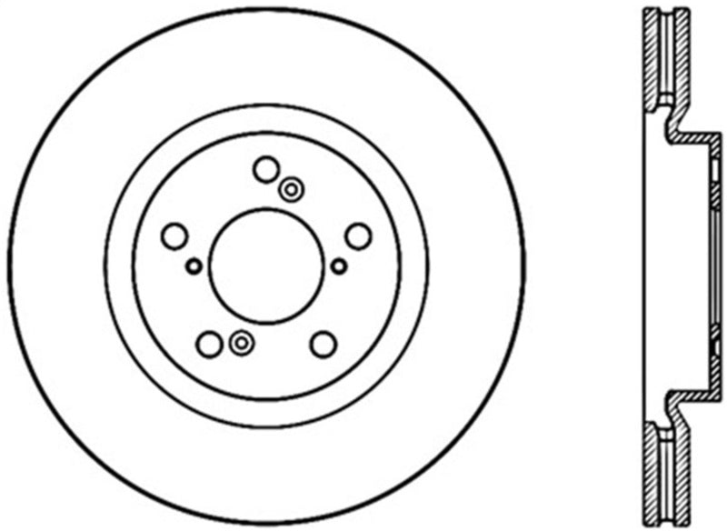 Stoptech 126.40075CSL 09-14 Acura TL Sport Cryo Slotted Front Left Rotor