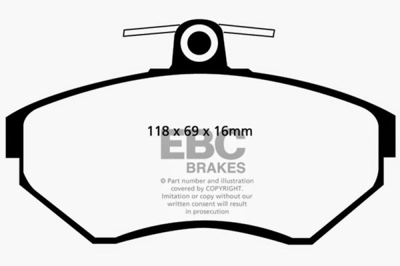 EBC DP21112 fits Volkswagen 97-02 Cabriolet 2.0 Greenstuff Front Brake Pads