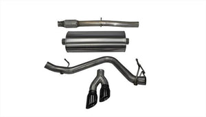 CORSA Performance 14848BLK Corsa 14-17 fits Chevy Silverado 5.3L V8 CC / SB 3in Single Side Exit Touring Cat-Back Exhaust Black Tips