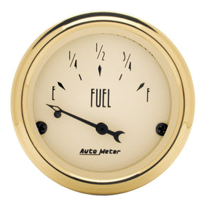 AutoMeter 1507 AutoMeter Gauge Fuel Level 2-1/16in. 0 Ohm(e) to 30 Ohm(f) Elec Golden Oldies