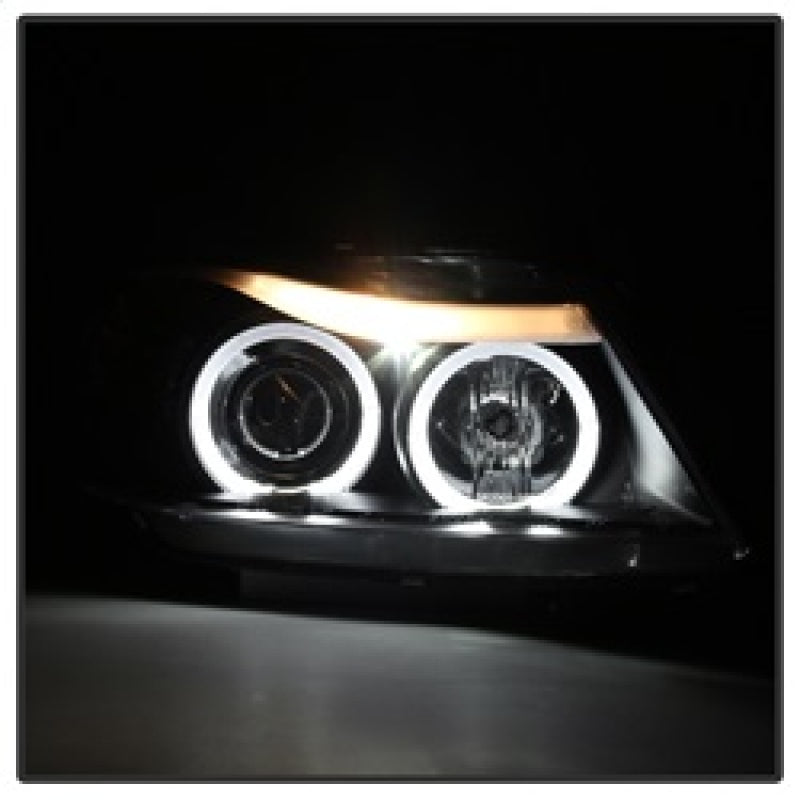 Spyder 5009005 fits BMW 06-08 E90 3-Series Projector LED Halo Amber Reflctr Rpl