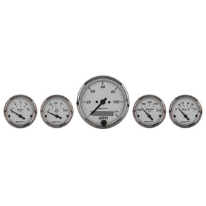 AutoMeter 1902 Autometer American Platinum 5 Piece Kit (Elec Speed/Oil Press/Water Temp/Volt/Fuel Level)