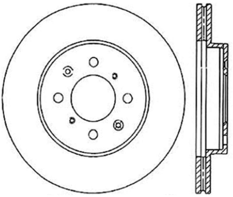 Stoptech 126.40021CSR Power Slot 90-01 Integra / 93-05 Civic EX/93-97 Civic Si Fr Right Slotted CRYO-STOP Rotor