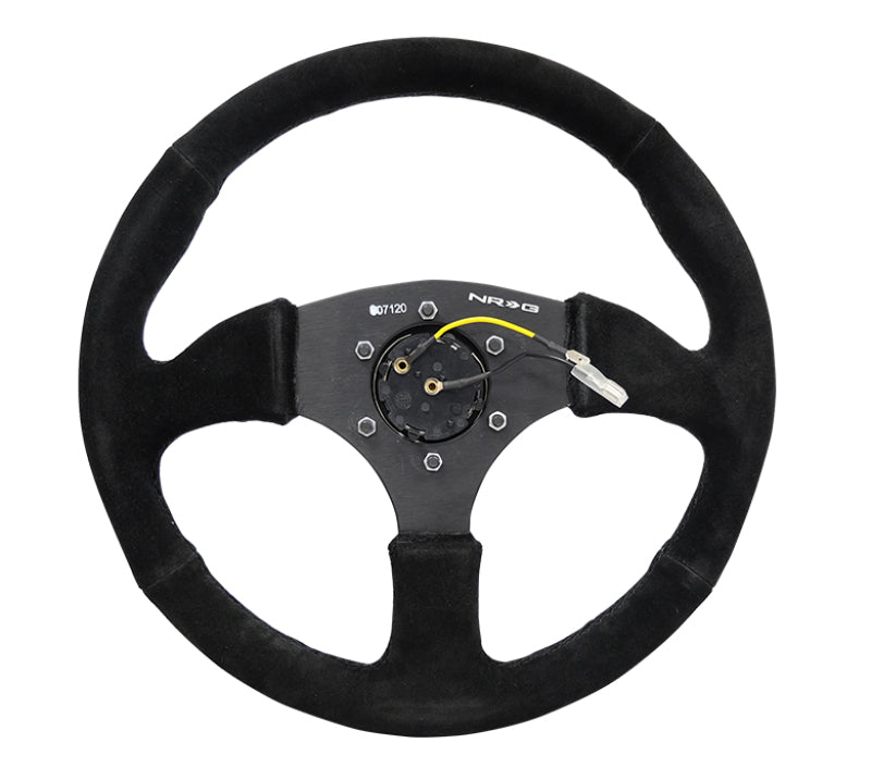 NRG RST-023MB-S RST-023MB-S Reinforced Steering Wheel Blk Suede Comfort Grip