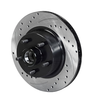 Wilwood 160-14326-BK 70-73 fits Ford Mustang 5x4.5 SRP Drilled Performance Front Rotor & Hat L/H - Blk