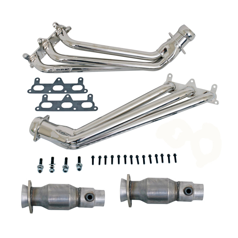 BBK  4041 Camaro V6 Long Tube Exhaust Headers With Converters - 1-5/8 Chrome