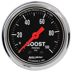 AutoMeter 2406 AutoMeter Gauge Boost 2-1/16in. 100 PSI Mechanical Traditional Chrome