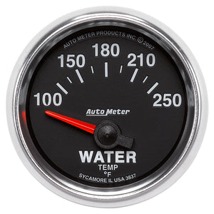 AutoMeter 3837 Autometer GS 52mm 100-250 Deg F Short Sweep Electronic Water Temperature Gauge