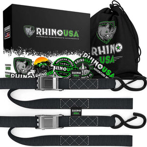 Rhino USA RNO-CAMSOFT-ORG Cambuckle Motorcycle Tiedown Straps 2-Pack (Orange) 1.5In X 8Ft