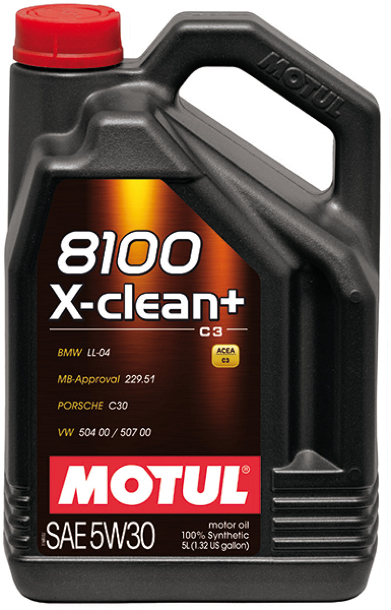 Motul 106377 5L Synthetic Engine Oil 8100 5W30 X-CLEAN Plus