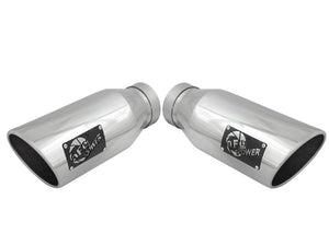 AFE 49T40606-P15 orce-XP 304 SS Single Wall Polished Exhaust Tip Pair 4in Inlet