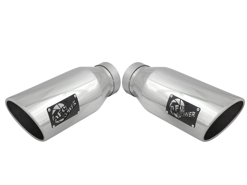 AFE 49T40606-P15 orce-XP 304 SS Single Wall Polished Exhaust Tip Pair 4in Inlet